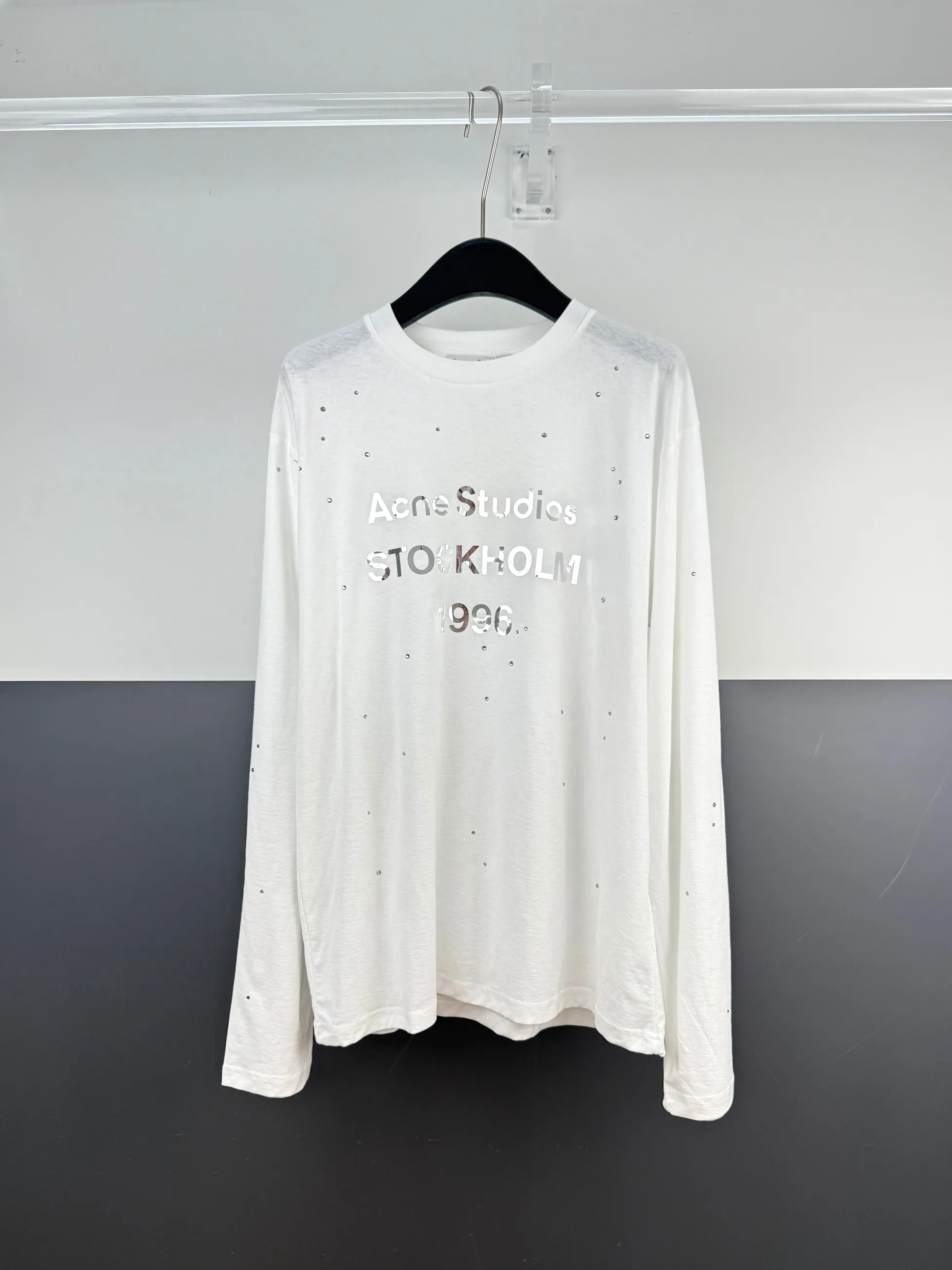Acne Studios letter print hot diamond T-shirt long sleeve S/M/L/XL